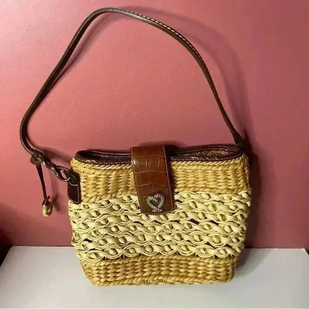 Brighton Natural Jute Raffia Woven Shoulder Bag